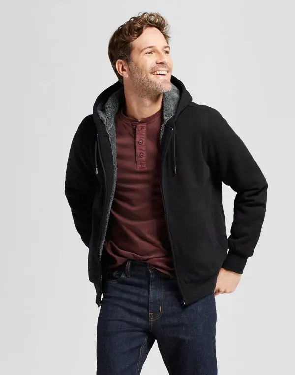 Mens-Standard-Fit-Sherpa-Fleece-Jacket01-600x764 Black Fashion Jacket